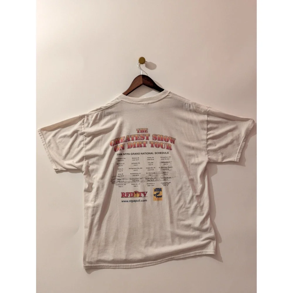 Jerzees Tractor Pulling T-Shirt Mens XL White Good 2006 NTPA Racing Graphic Tee